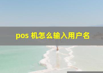 pos 机怎么输入用户名